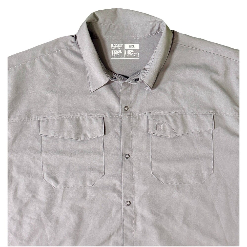 5.11 Tactical Mens Gray Long Sleeve Snap Up Shirt Pockets Workwear Size XXL - Picture 1 of 8